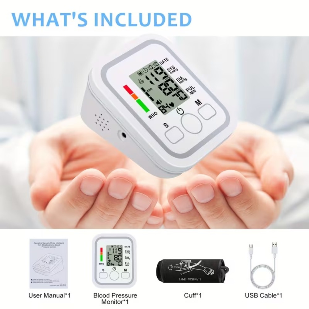 Mood Light FC-BP100 Arm Style Electronic Blood Pressure Monitor Fully Automatic